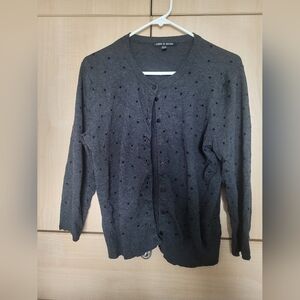 4/$20🫠🩶💫Super Soft💫🍦🧸and stretchy like-new XL sweater cardigan polka-dot